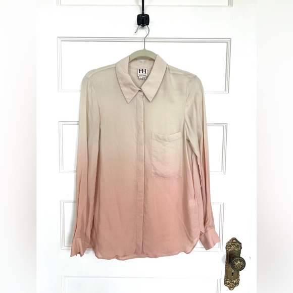 Haute Hippie Tops - Haute Hippie Silk Ombré Button-Up Blouse